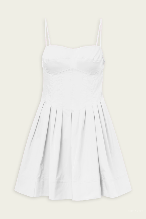 Kitt Cotton Mini Dress in White