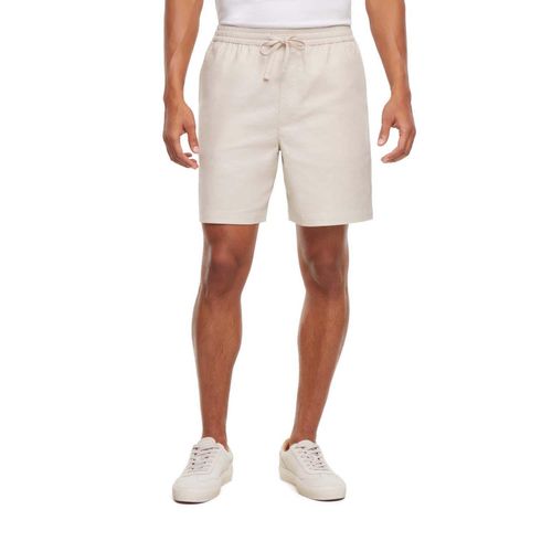 Men's Linen Pull-On Shorts Khaki L:- Khaki