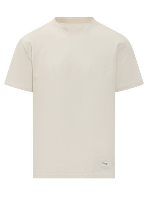 Off White Solid Crew Neck T-Shirt