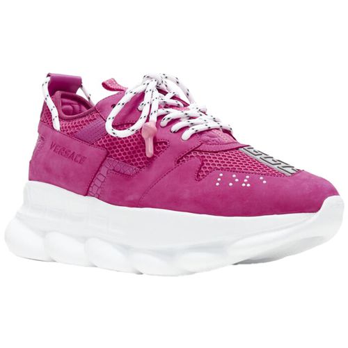 Versace Men's Cotton Chain Reaction Blowzy Shocking Suede Chunky Dad Sneaker  (Authentic Pre-Loved)