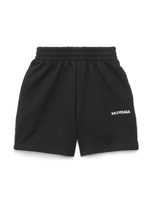 Hand Drawn cotton shorts - Black