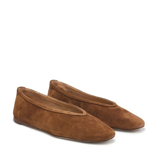 Women's Leni Ballet Flat Shoes (Chestnut Suede)