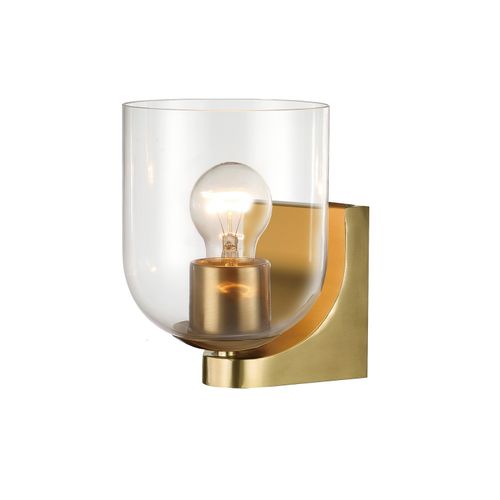 Natural Aged Brass One Light Bath Vanity from the Scoop Collection