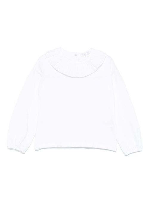 Pleated-collar blouse - White