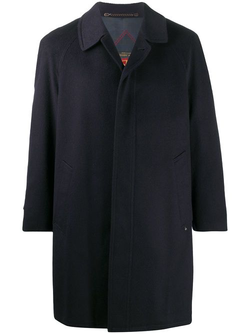 1990s concealed fastening knee-length coat - Blue