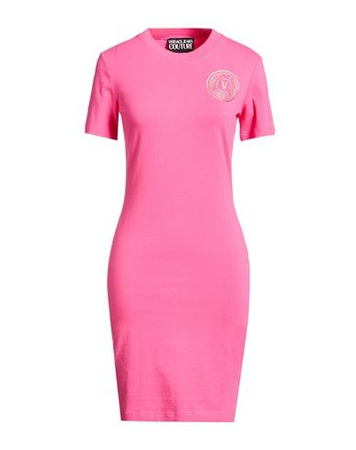 Woman Mini dress Fuchsia Size M Cotton, Elastane