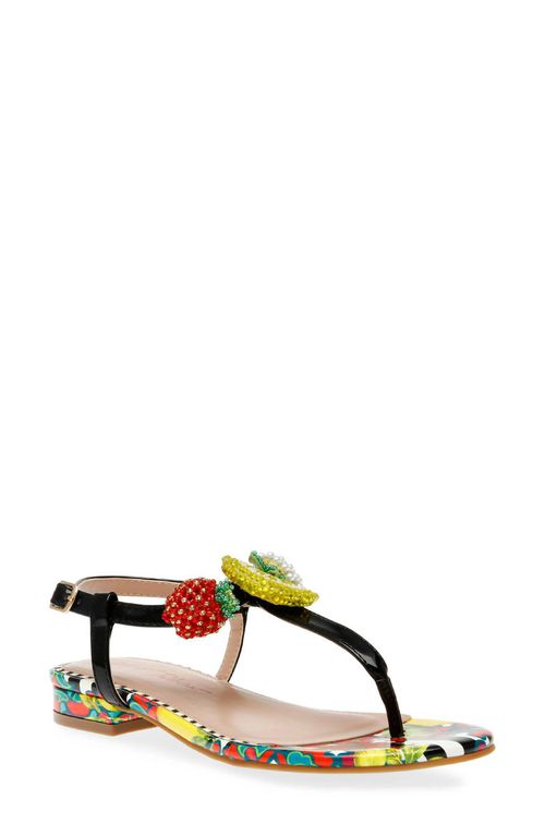 Women's Aniston Beaded Fruit Themed Sandals In Black Multi