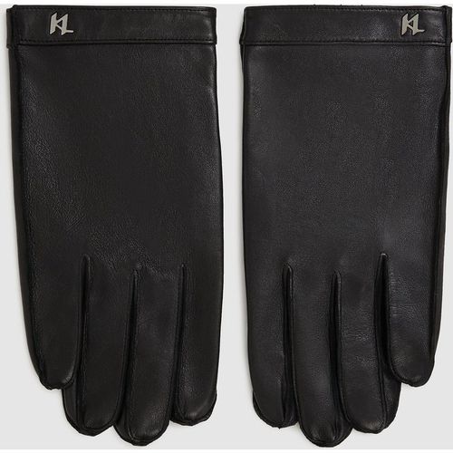 Karl Lagerfeld - Gants En Cuir K/monogram, Homme, Noir