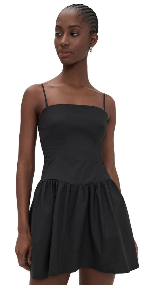 Poplin Smocking Dress Black