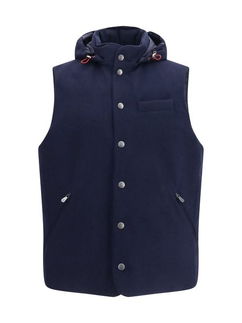 Wool Down Vest — Navy
