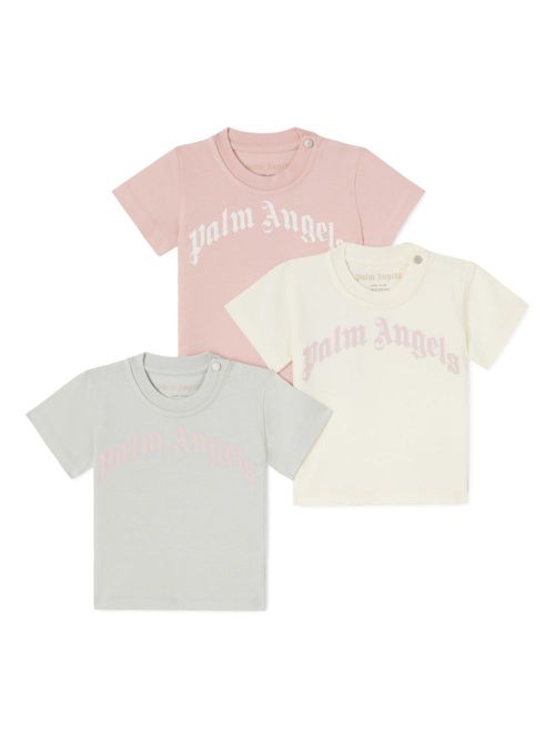 Logo-print cotton T-shirts (set of two) - Pink