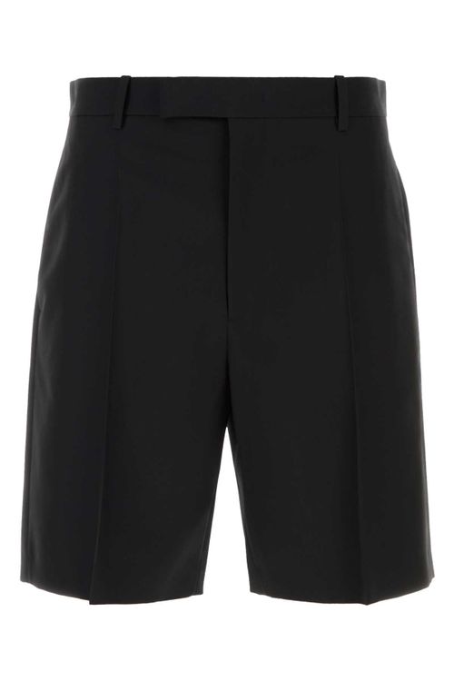 Virgin Wool Bermuda Shorts — Black