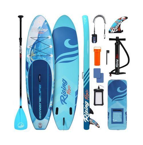 Rising Flow Stand-Up Paddle-Board (Sup) with Waterproof Mobile Phone Case, 10'6" - Blue