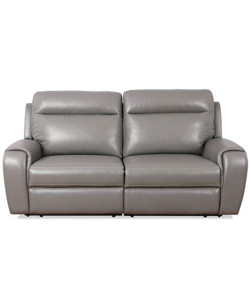 Closeout! Sheeler 2-Pc. Faux Leather Sectional with 2 Power Motion Chairs - Flax