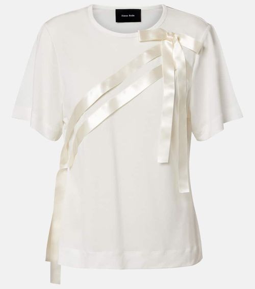 Bow-detail jersey T-shirt