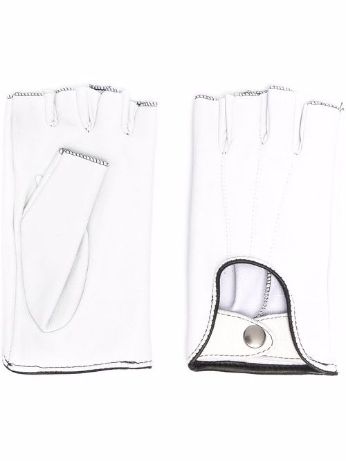 Stitch-detail gloves - White