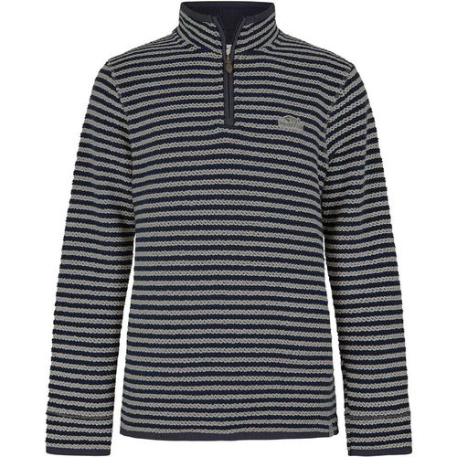 Weird Fish Mens Shorling Stripe Macaroni Quarter Zip Jumper (Frost Grey) - Size X-Large
