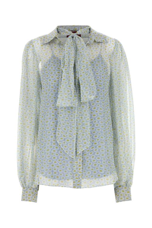 Printed Chiffon Shirt — Multicolor