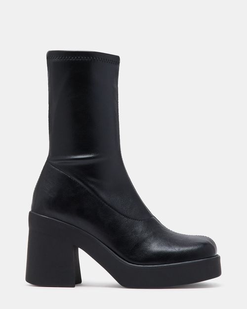 Steve Madden Women's Klayton Block Heel Booties - Black - - Faux Leather