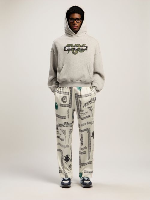 Snake Graphic Hoodie Man  Grey Melange