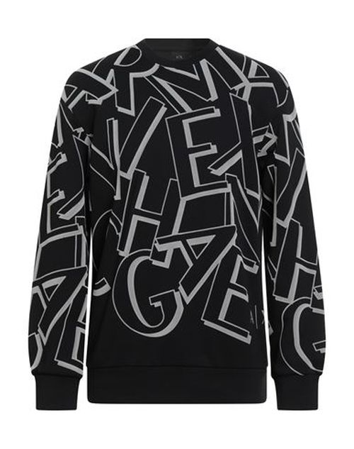 Man Sweatshirt Black Size M Cotton, Elastane