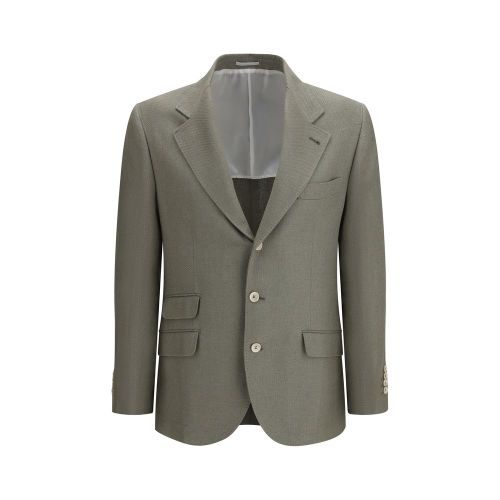 Silk and Linen Blazer — Brown