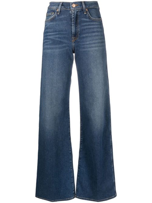Mid-rise wide-leg jeans - Blue