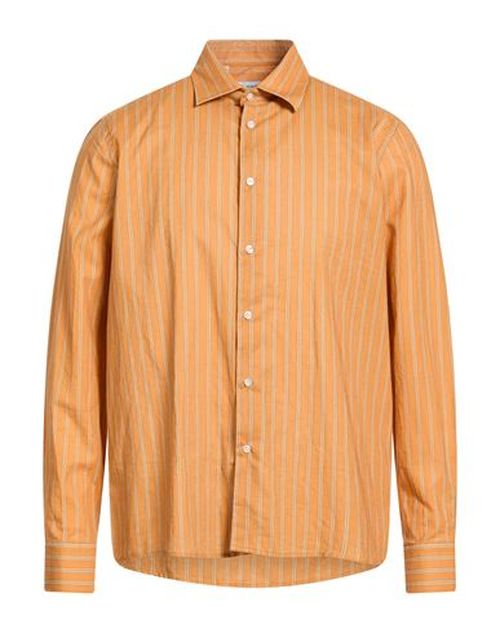 Man Shirt Orange Size 15 ½ Linen, Cotton