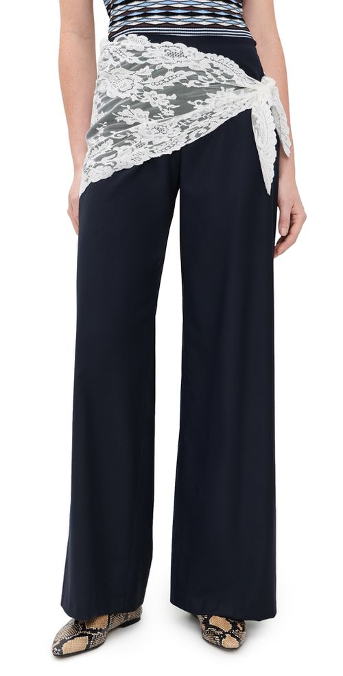 Fiora Tropical Wool Trousers Navy