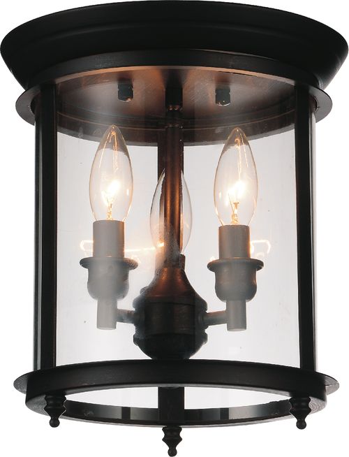 Oil Rubbed Bronze Three Light Flush Mount from the Desire Collection