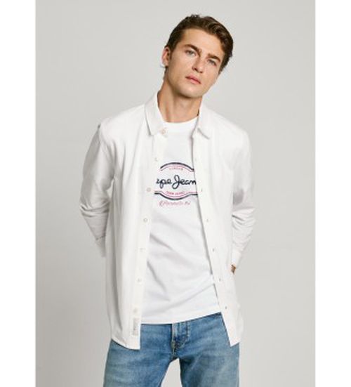 Pepe Jeans for man. PM308836 Shirt Abel white (XL), Casual, Cotton, Long sleeve