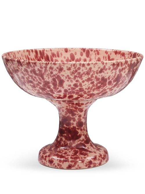 Speckled ceramic fruit stand (25cm x 18cm) - Pink
