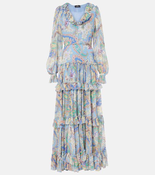Floral silk gown