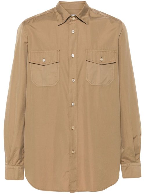 Long-sleeve cotton shirt - Brown