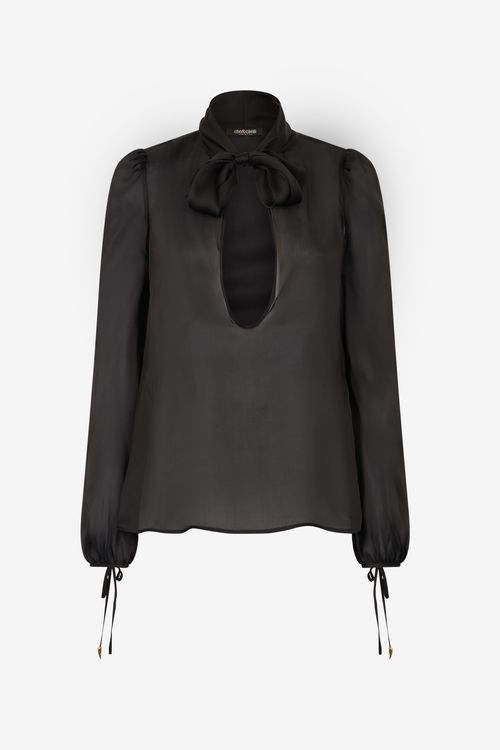 Shirt With Bow And Cutout
