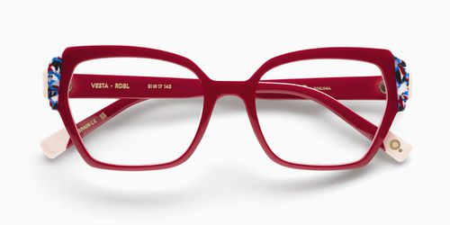 Etnia Barcelona Vesta RDBL Women's Eyeglasses Red Size 51 - Blue Light Block Available