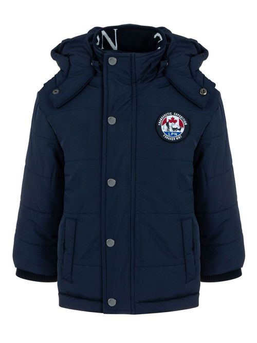 Logo patch buttoned jacket - Blue