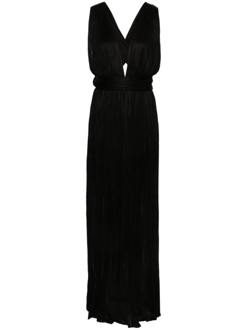 Kim plissé silk maxi dress - Black