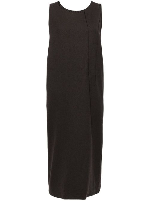 Tonal-stitched dress - Brown