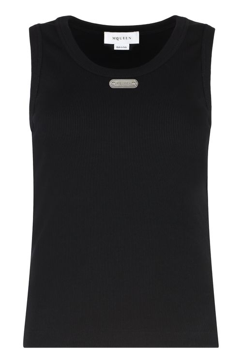 -inspired Ribbed Cotton Tank Top