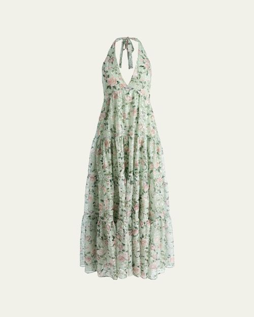 Maura Embroidered Floral Tiered Maxi Dress