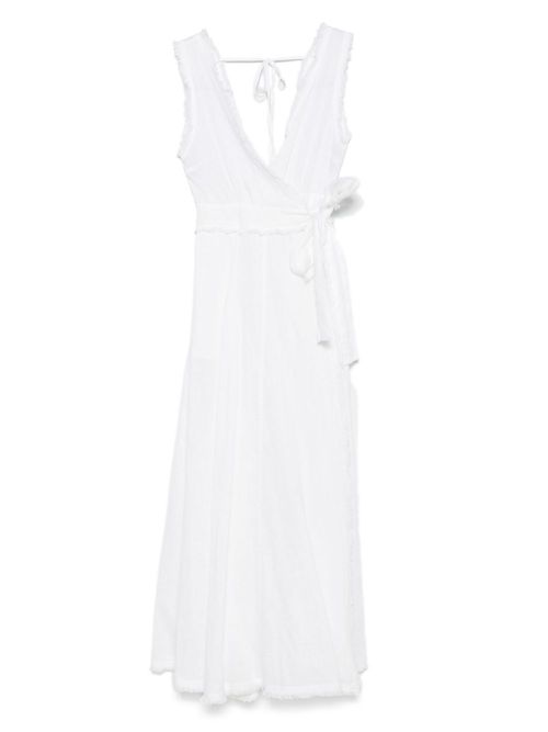 P.A.R.O.S.H. fringe-detailed midi dress - White