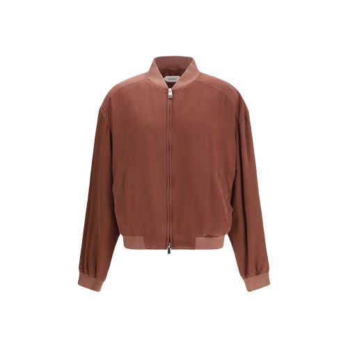 Silk Bomber Jacket — Bordeaux