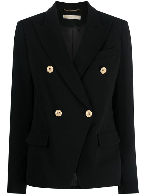 Crepe double-breasted blazer - Black