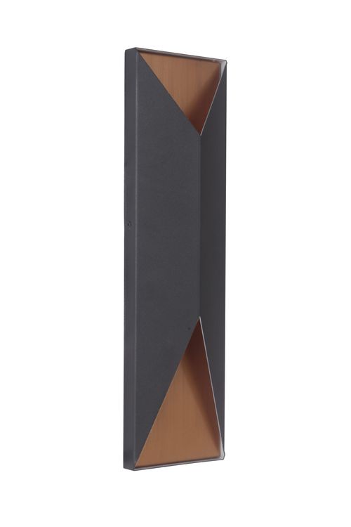 Textured Black Satin Brass LED Outdoor Pocket Sconce from the Peak Collection