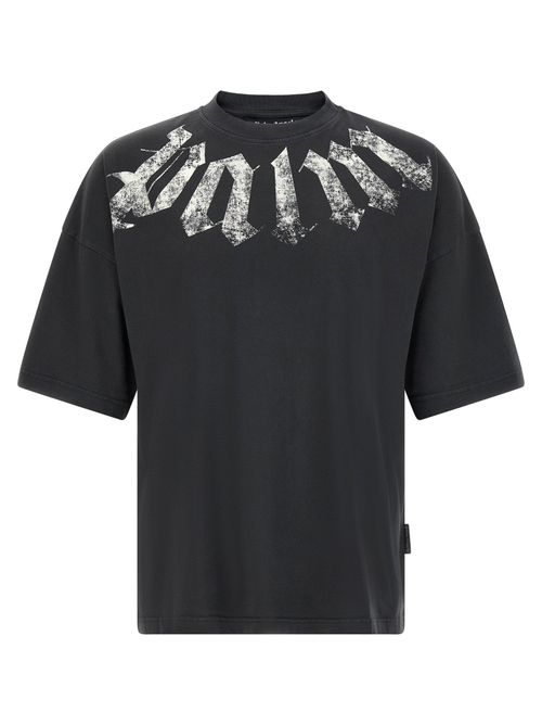 Craquelé Gothic Print T-shirt — Black