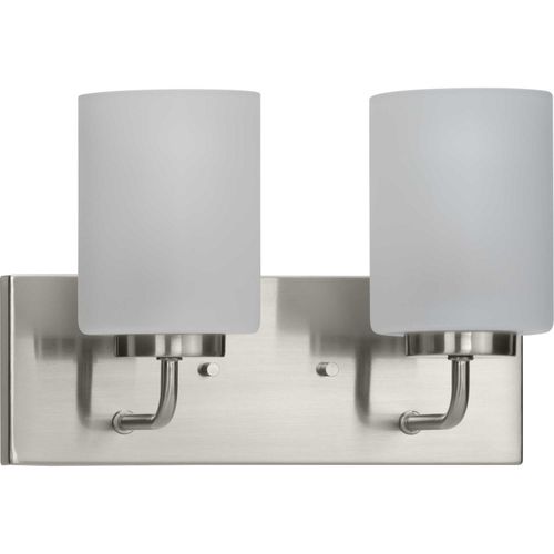 Brushed Nickel Two Light Bath Bracket from the Merry Collection