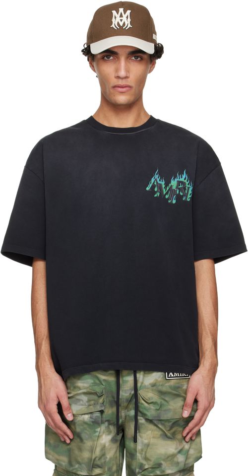 Black '' Flames Oversized T-shirt