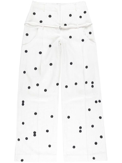 Le pantalon Criollo brodé - White