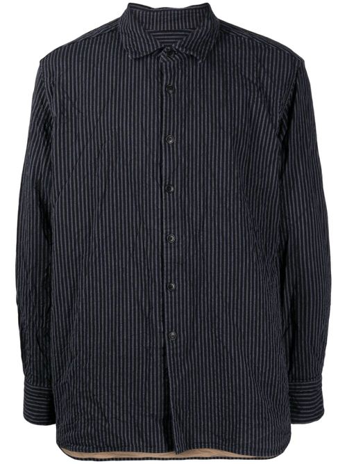 Striped long-sleeve cotton shirt - Blue